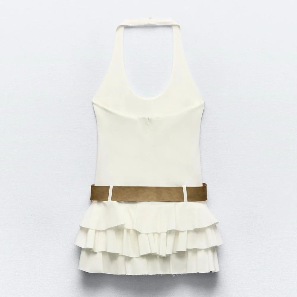 Zara BELTED RUFFLED DRESS - Picture 3 of 16